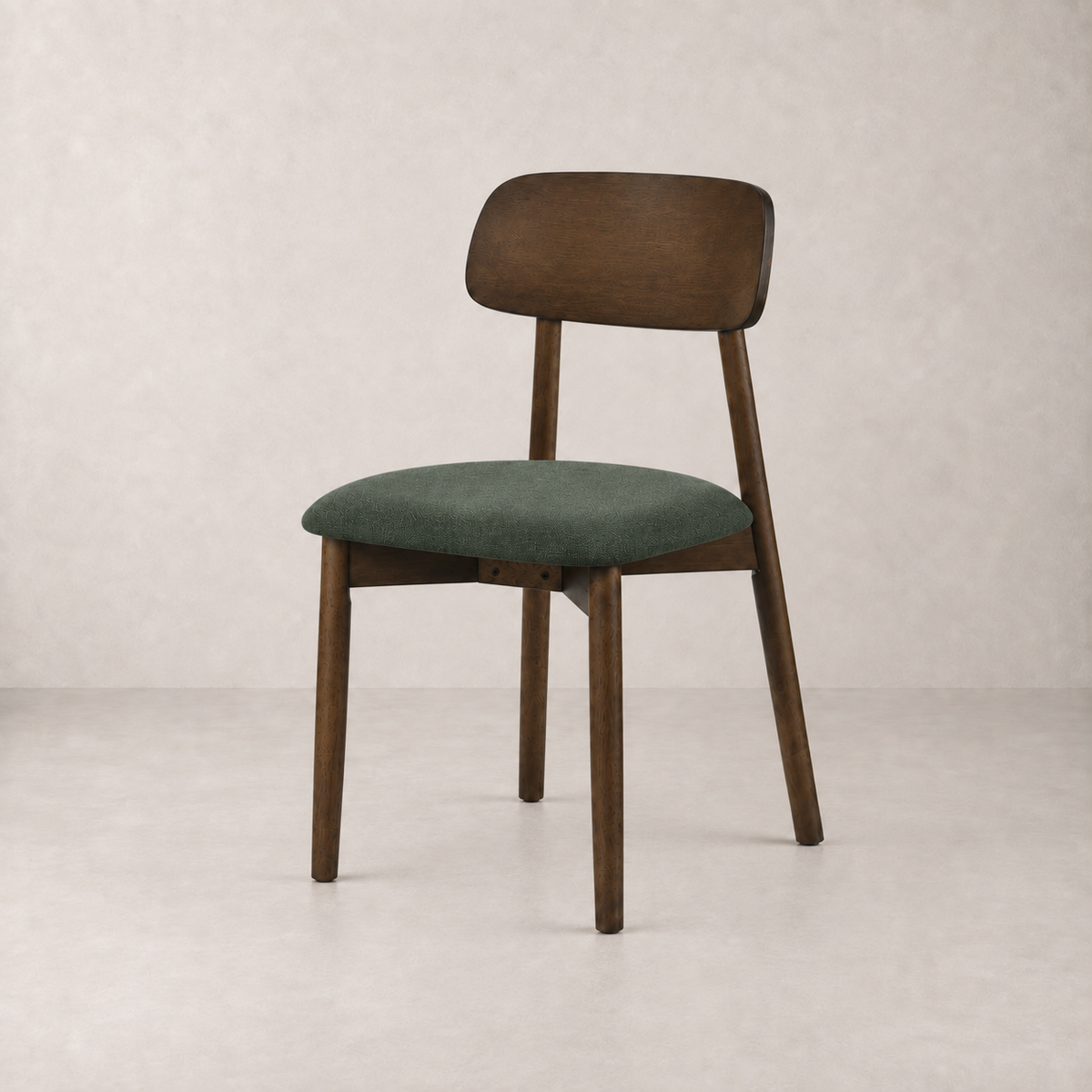 Landon Solid Wood Dining Chair - Walnut and Moss Green