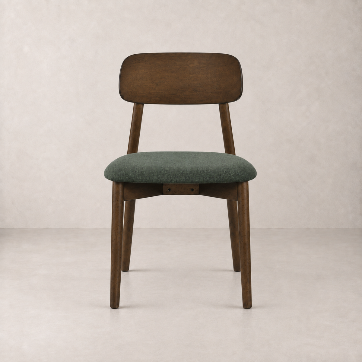 Landon Solid Wood Dining Chair - Walnut and Moss Green