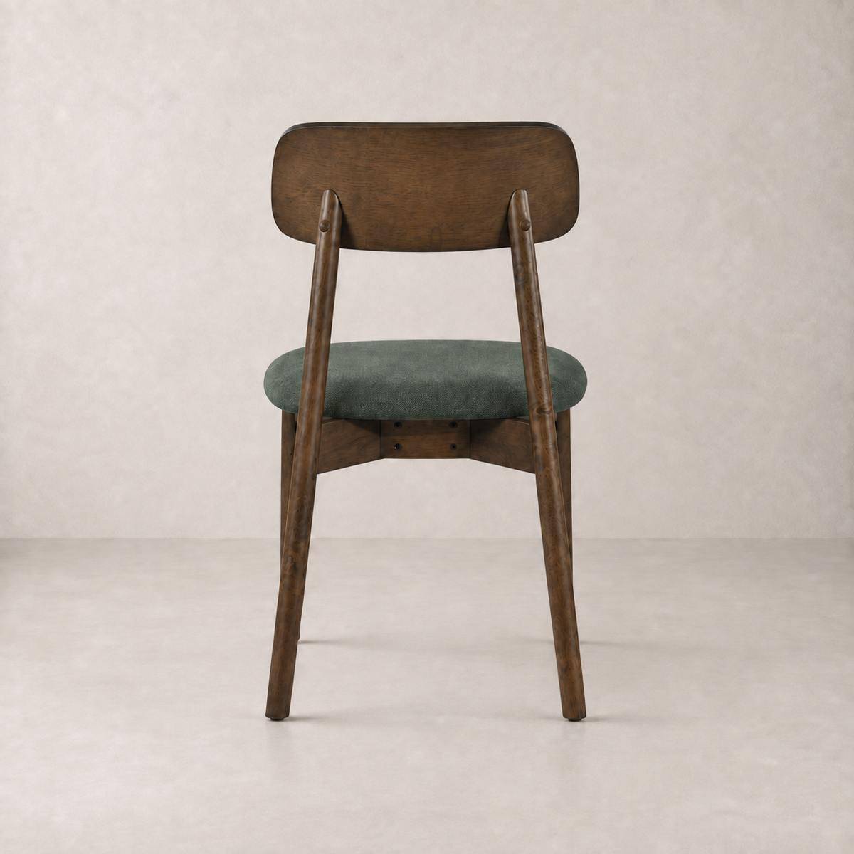 Landon Solid Wood Dining Chair - Walnut and Moss Green