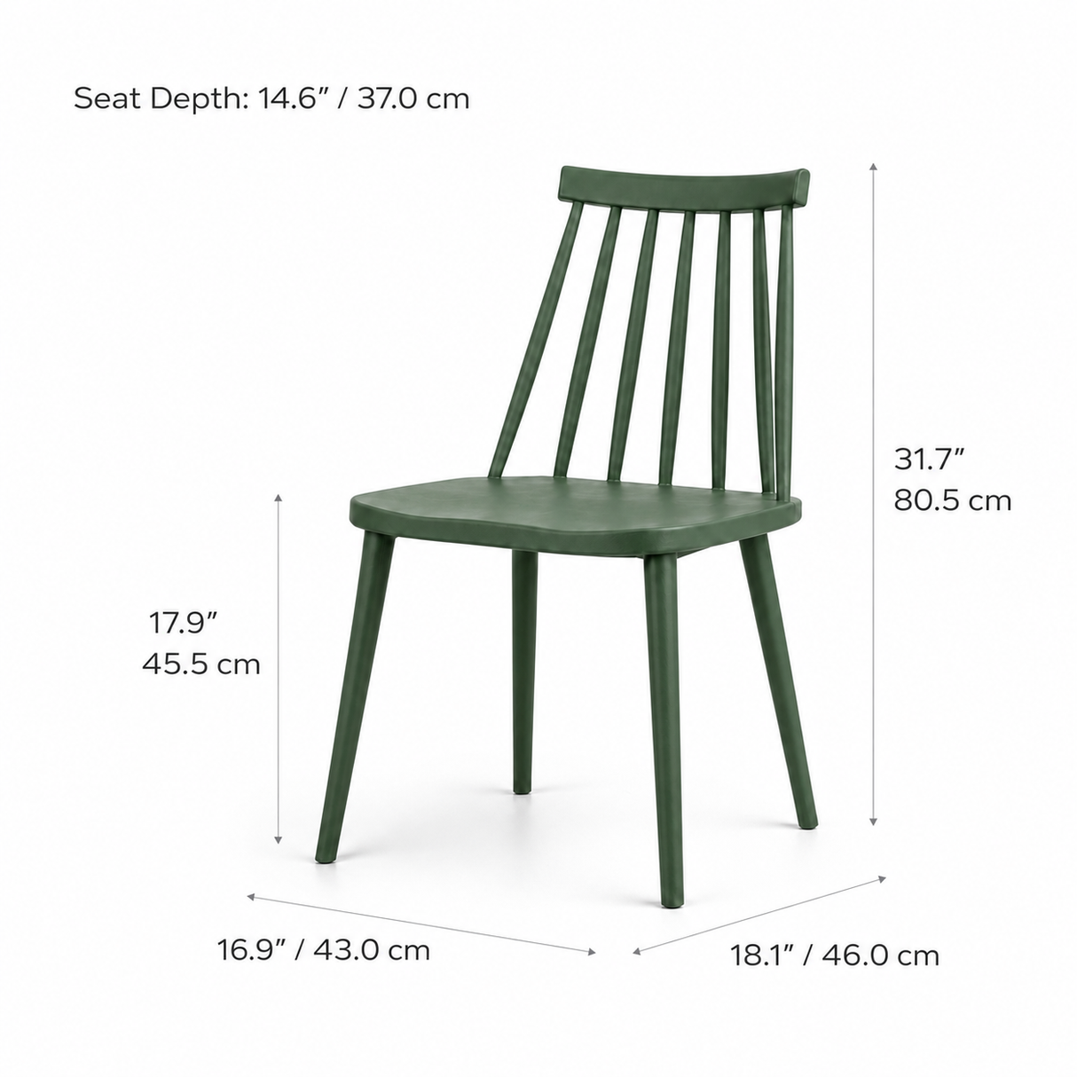 Chaise de salle à manger Alma – Vert genévrier