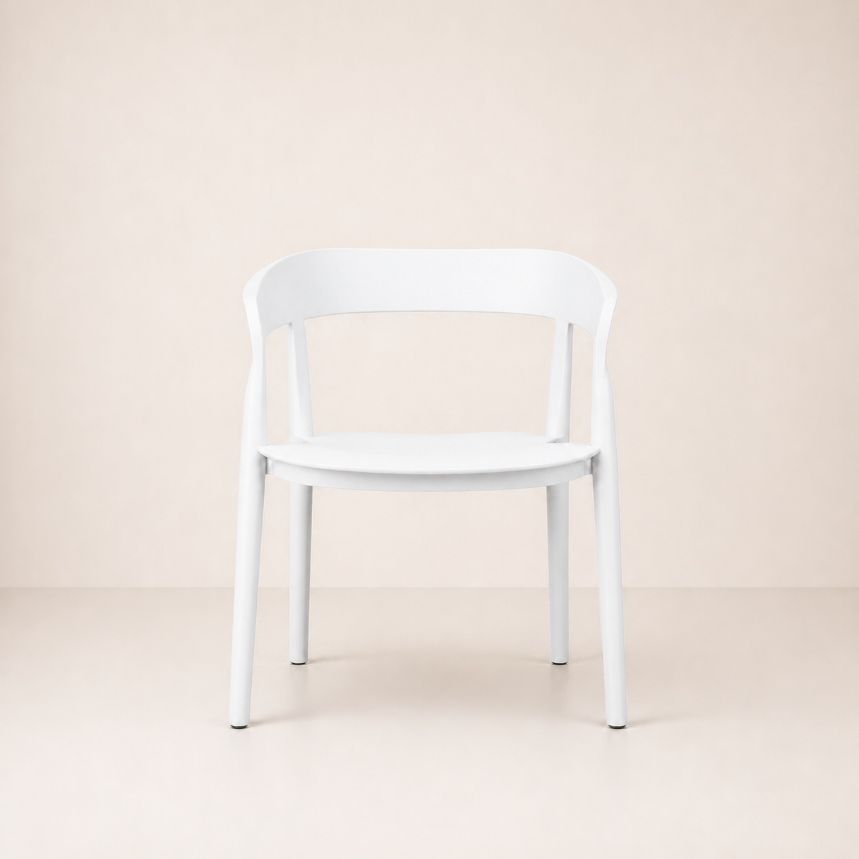 Ridge Stackable Dining Armchair - Nordic White