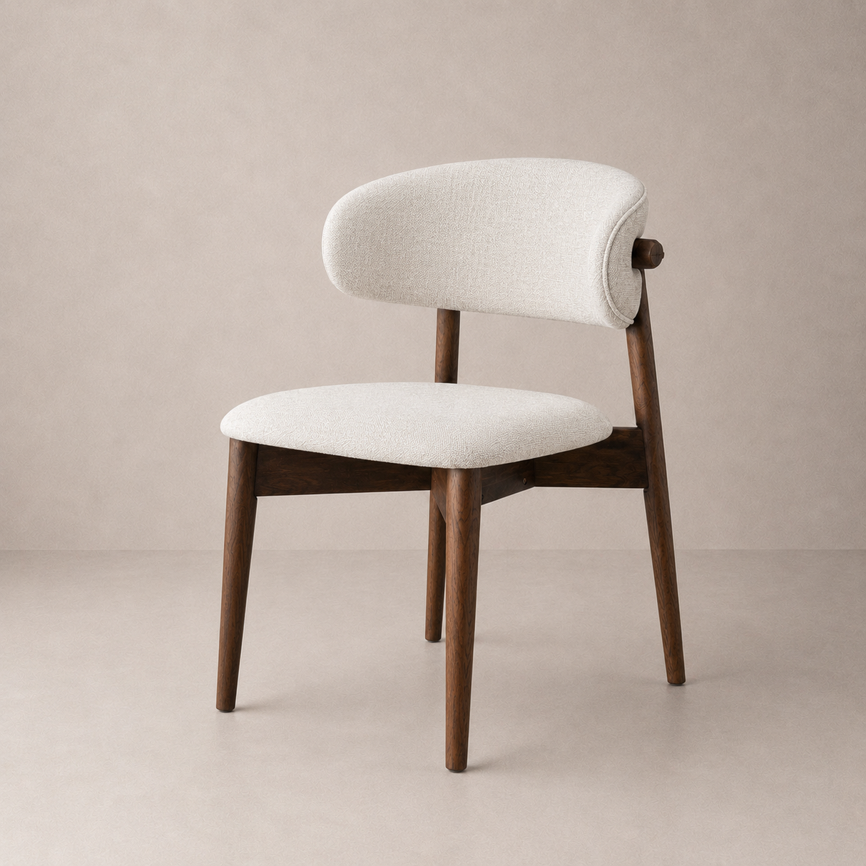 Chaise de salle à manger en bois massif Blush - Noyer et ivoire chiné