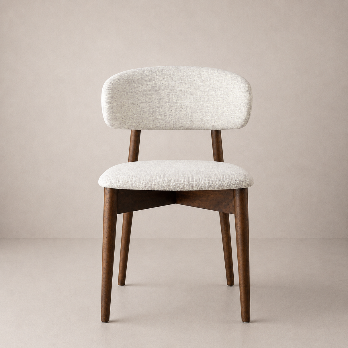 Chaise de salle à manger en bois massif Blush - Noyer et ivoire chiné