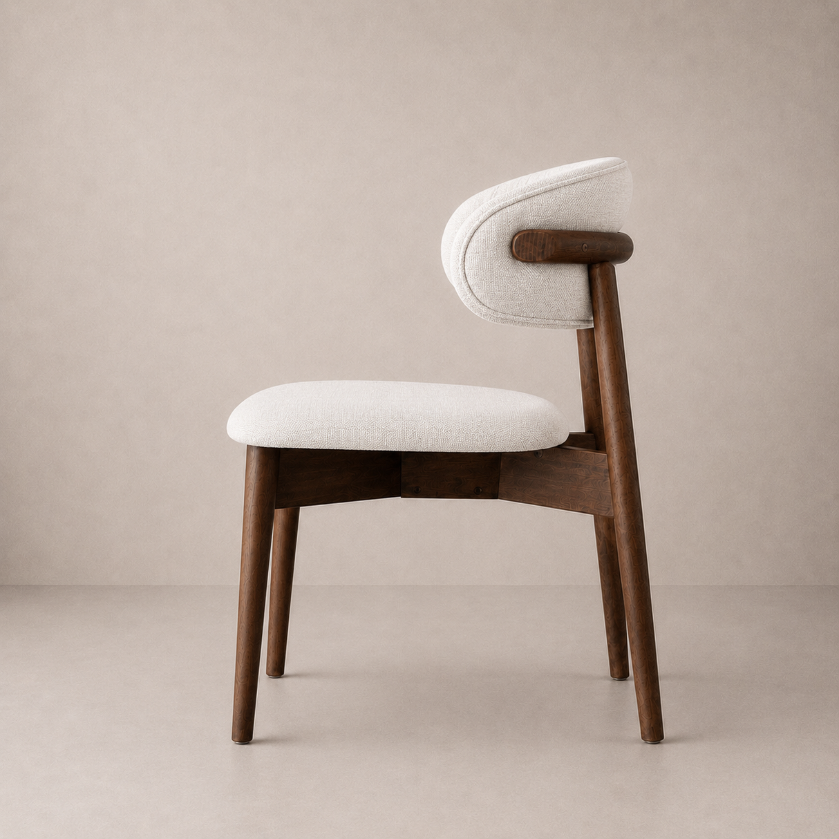 Chaise de salle à manger en bois massif Blush - Noyer et ivoire chiné