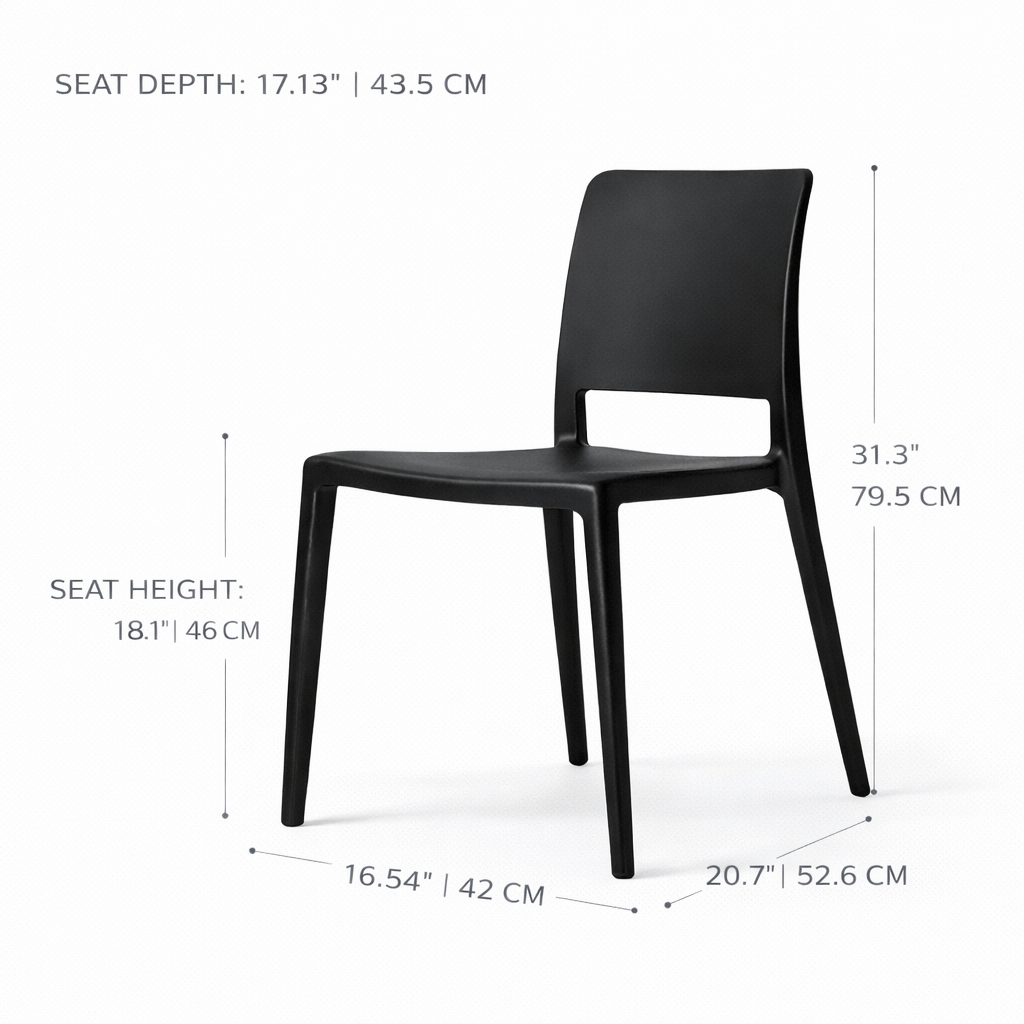 Pamela Stackable Dining Chair - Black