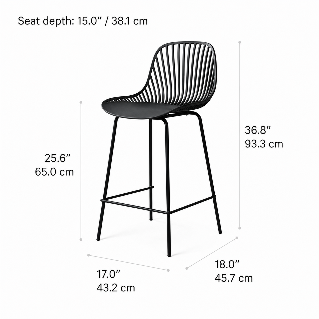 Pearl Counter Stool - Black