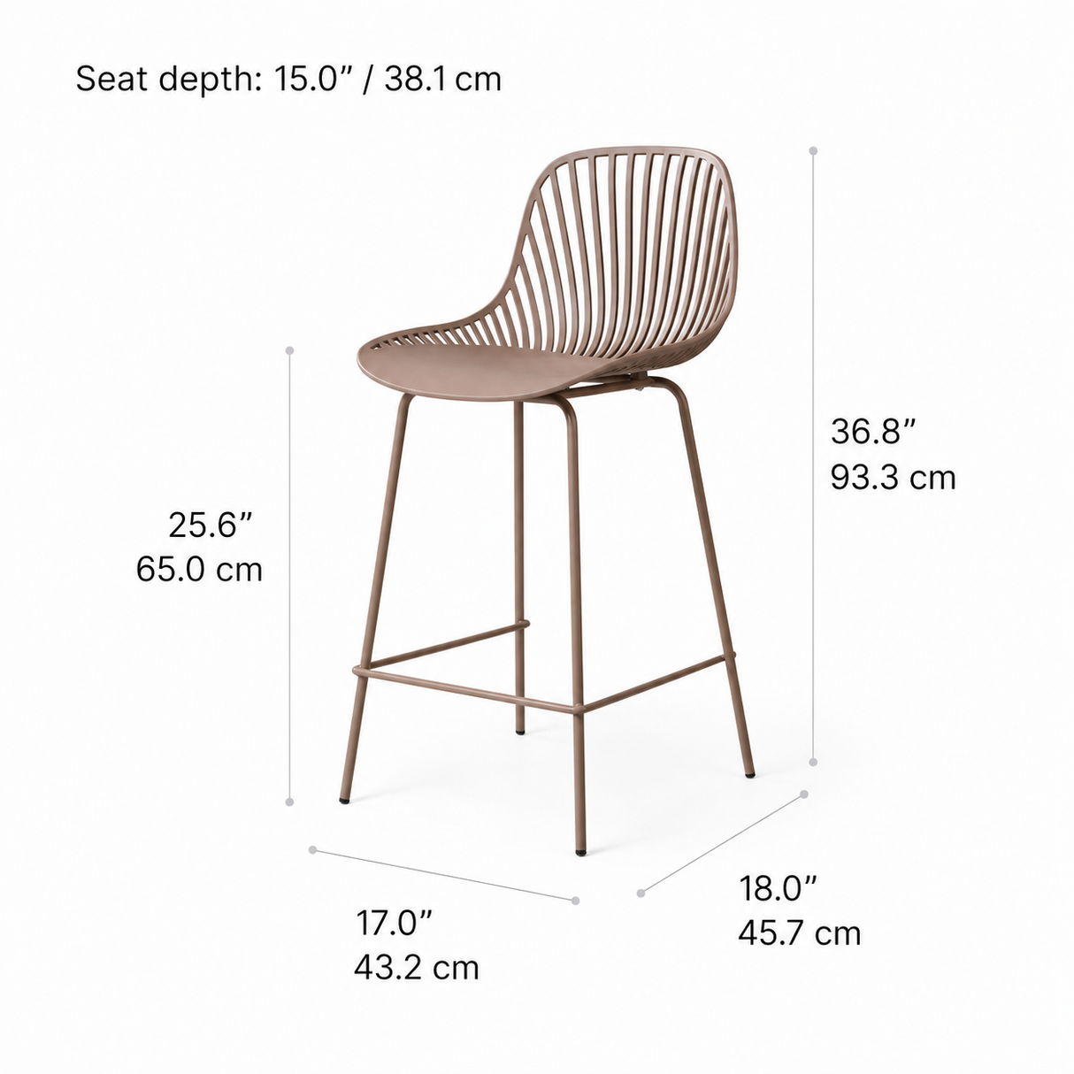 Tabouret de comptoir Pearl - Brown