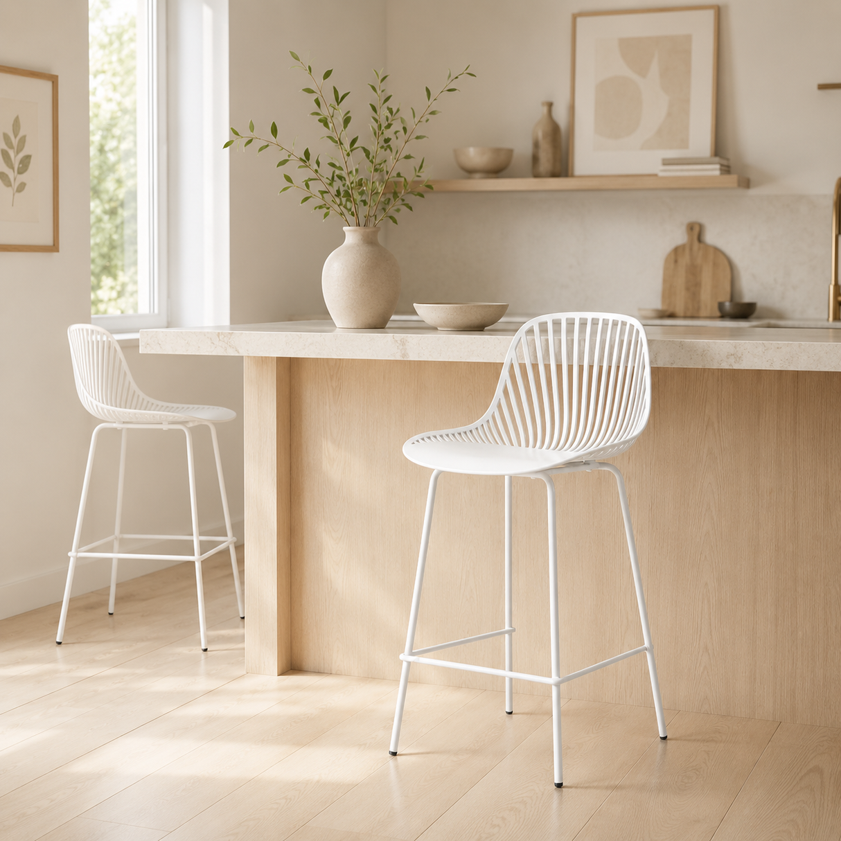 Pearl Counter Stool - Nordic White