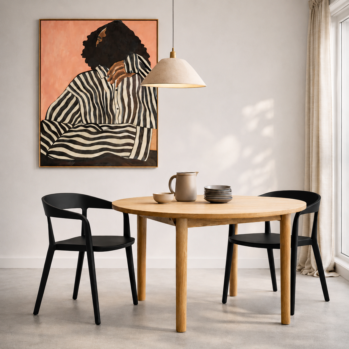 Ridge Stackable Dining Armchair, Black