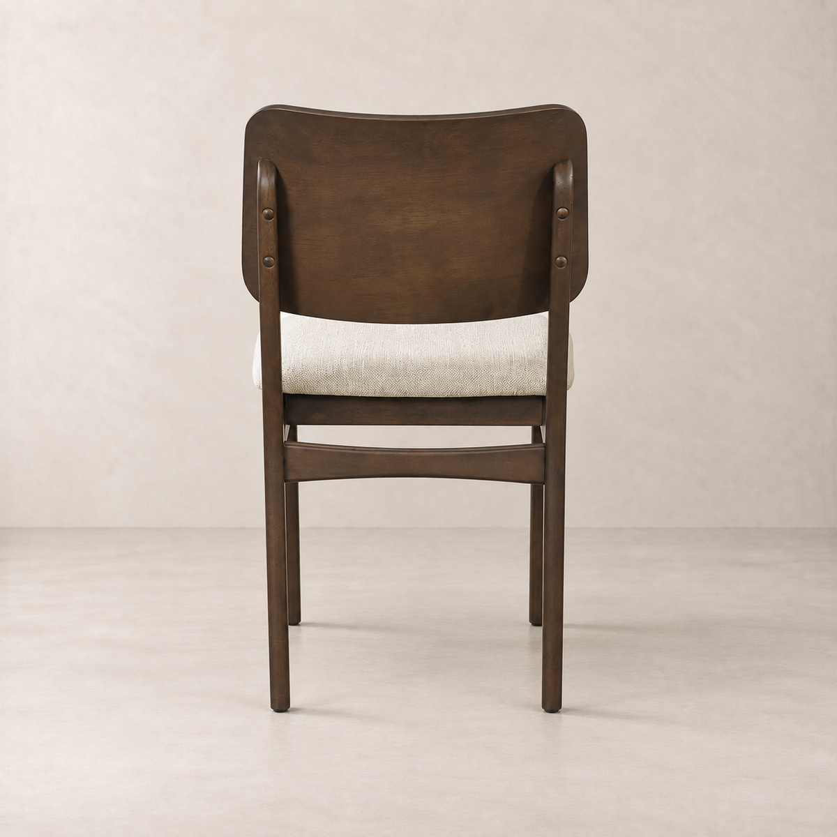 Theo Solid Wood Dining Chair - Walnut and Heathered Ivory