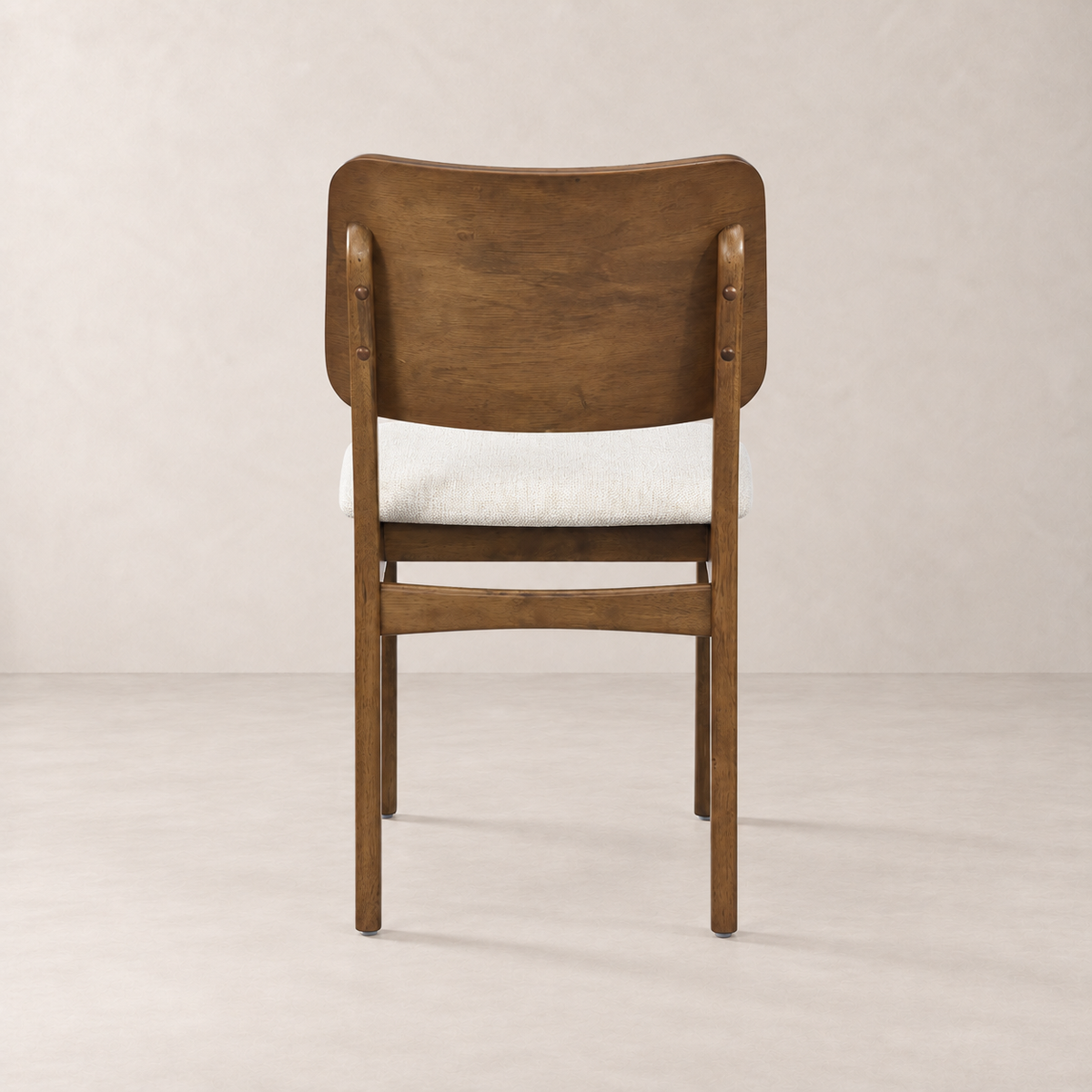 Chaise de salle à manger Theo en bois massif – Chêne fumé et ivoire chiné