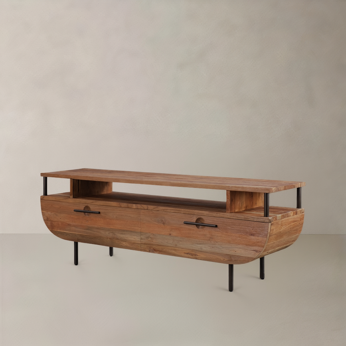 MARIN Solid Teak TV Unit, Natural, 55.1"