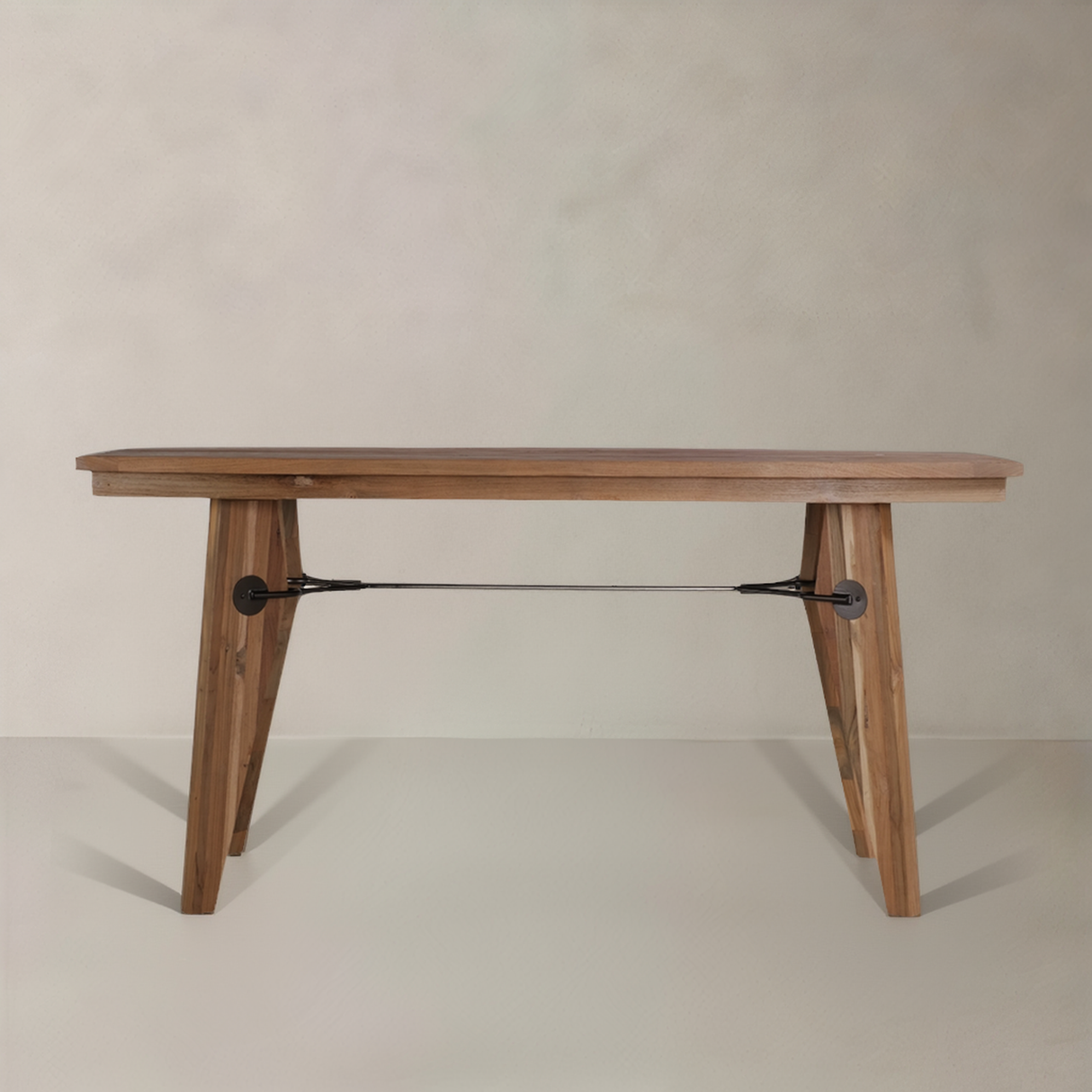 LIAM Bureau en teck massif, naturel, 160cm