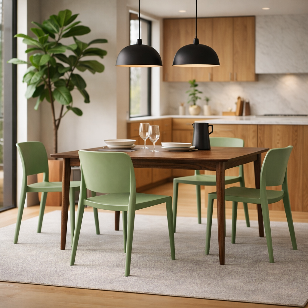 Pamela Stackable Dining Chair - Green