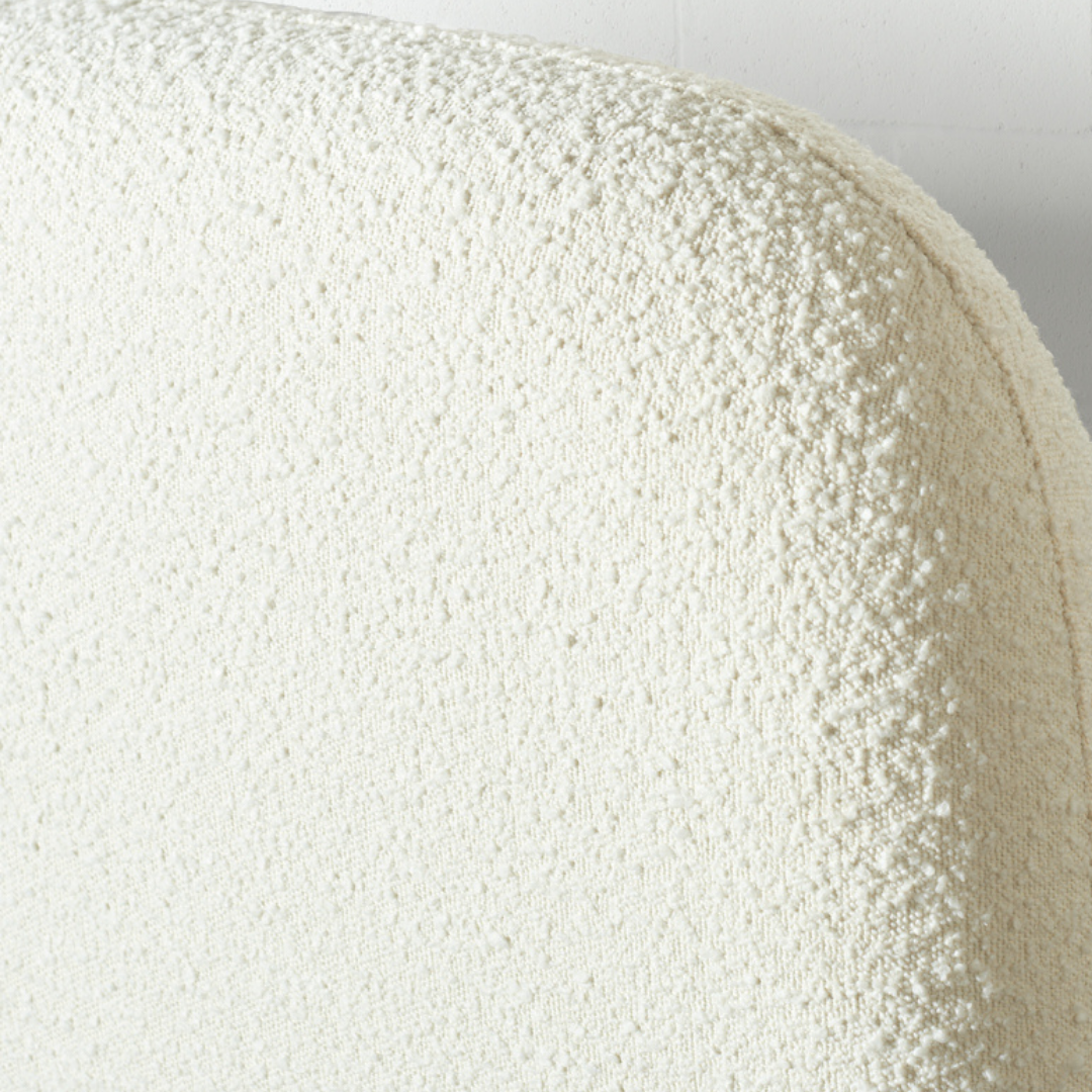 NICE Très grand lit en tissu bouclé, crème