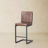 LIME Leather Counter Stool, Brown, 65cm