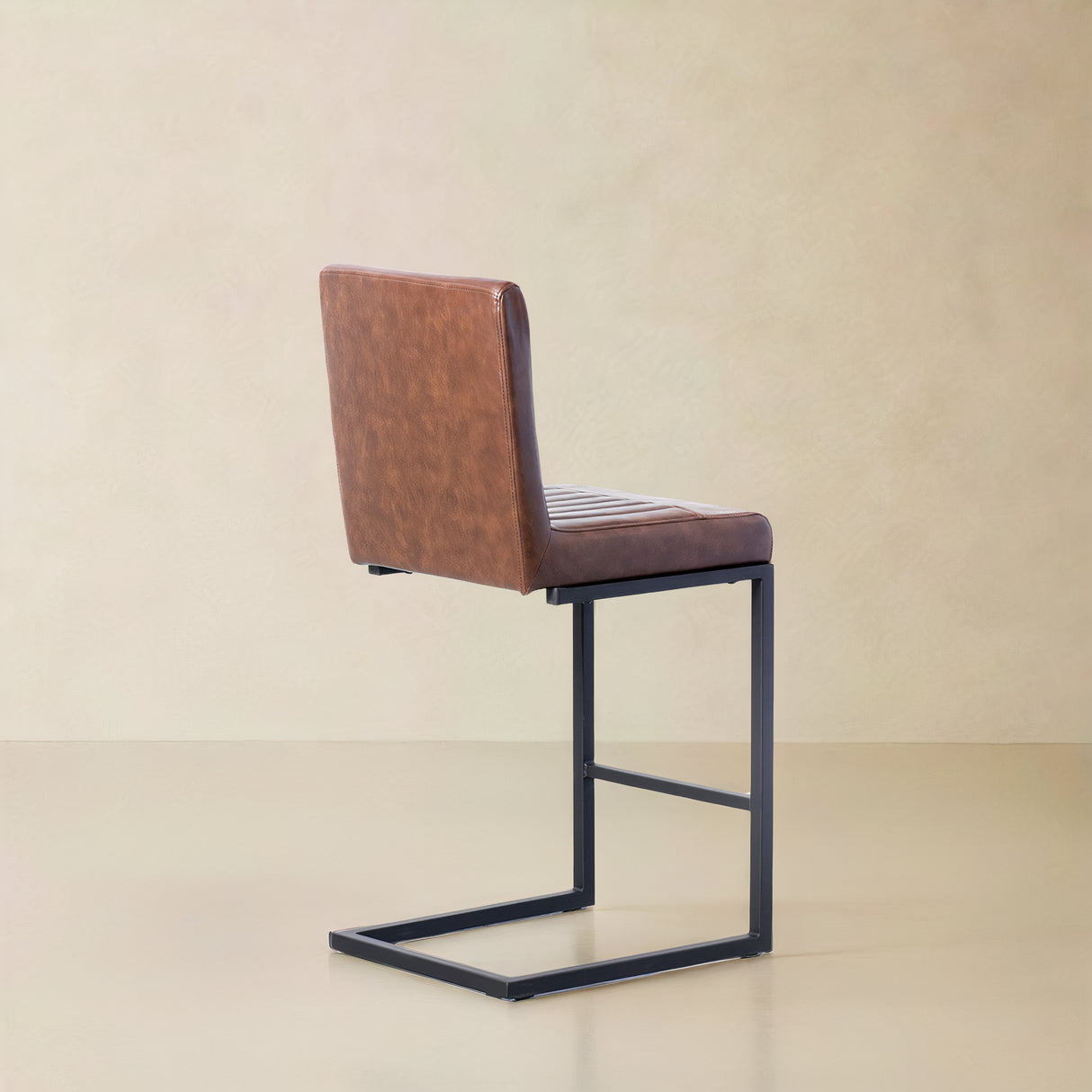 LIME Leather Counter Stool, Brown, 65cm