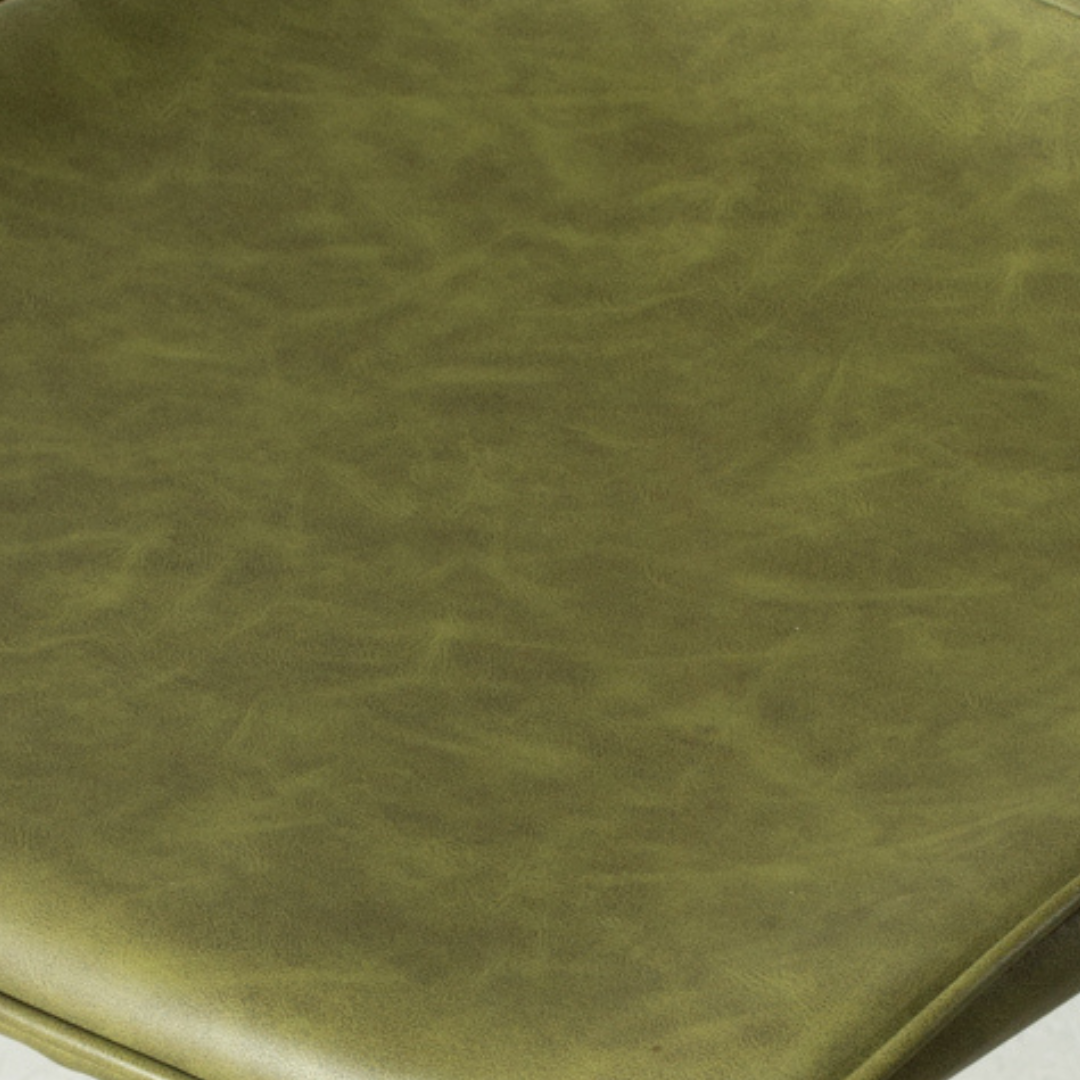 LINCOLN Tabouret de comptoir en cuir, vert, 65 cm