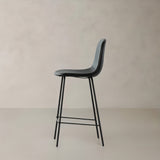 ROMA Leather Bar Stool, Black, 75cm