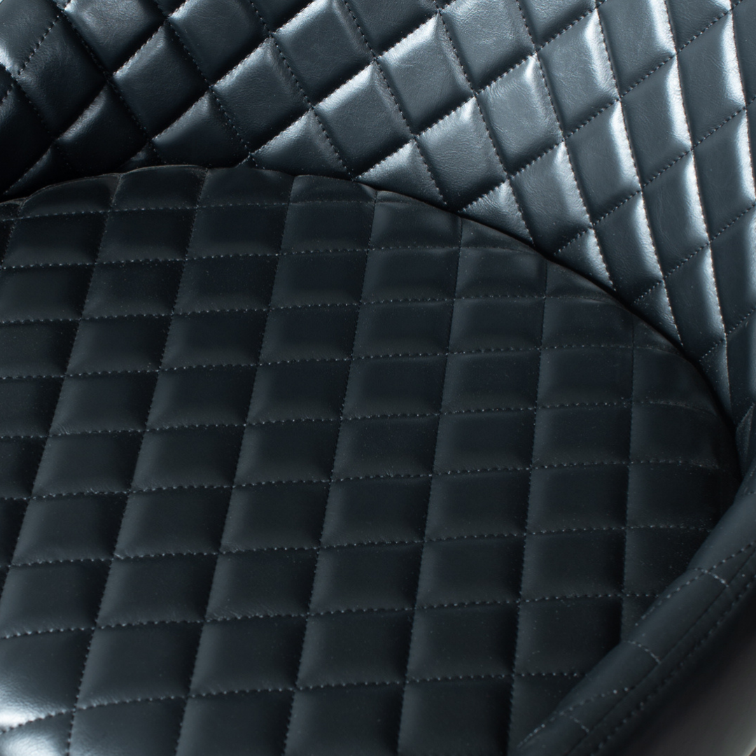 VICTOR Tabouret de bar en cuir, noir, 75 cm