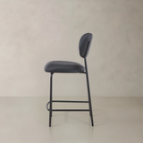 CLAPA Leather Counter Stool, Black, 65cm