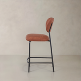CLAPA Leather Counter Stool, Brown, 65cm