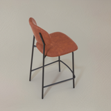 CLAPA Leather Counter Stool, Brown, 65cm