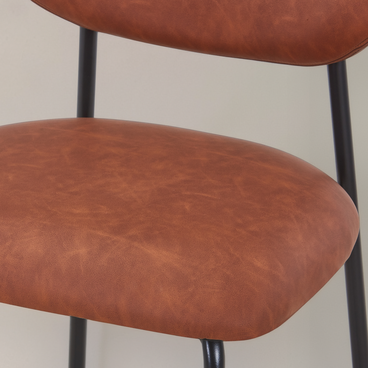 CLAPA Leather Counter Stool, Brown, 65cm