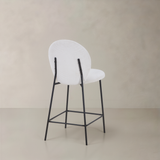 GRETA Corduroy Fabric Counter Stool, Cream, 65cm