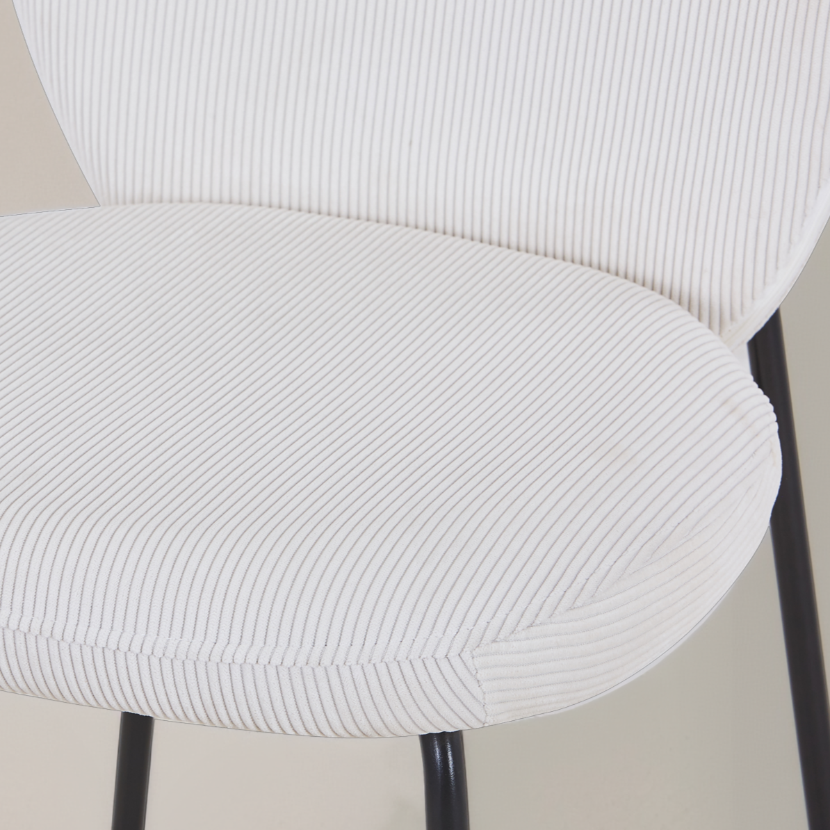GRETA Corduroy Fabric Counter Stool, Cream, 65cm