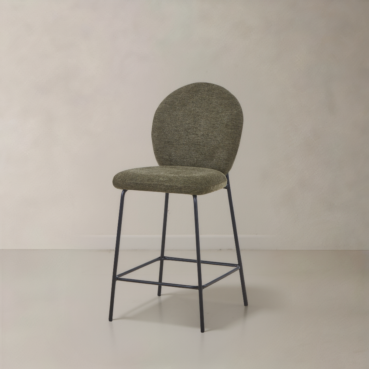 GRETA Fabric Counter Stool, Green, 65cm