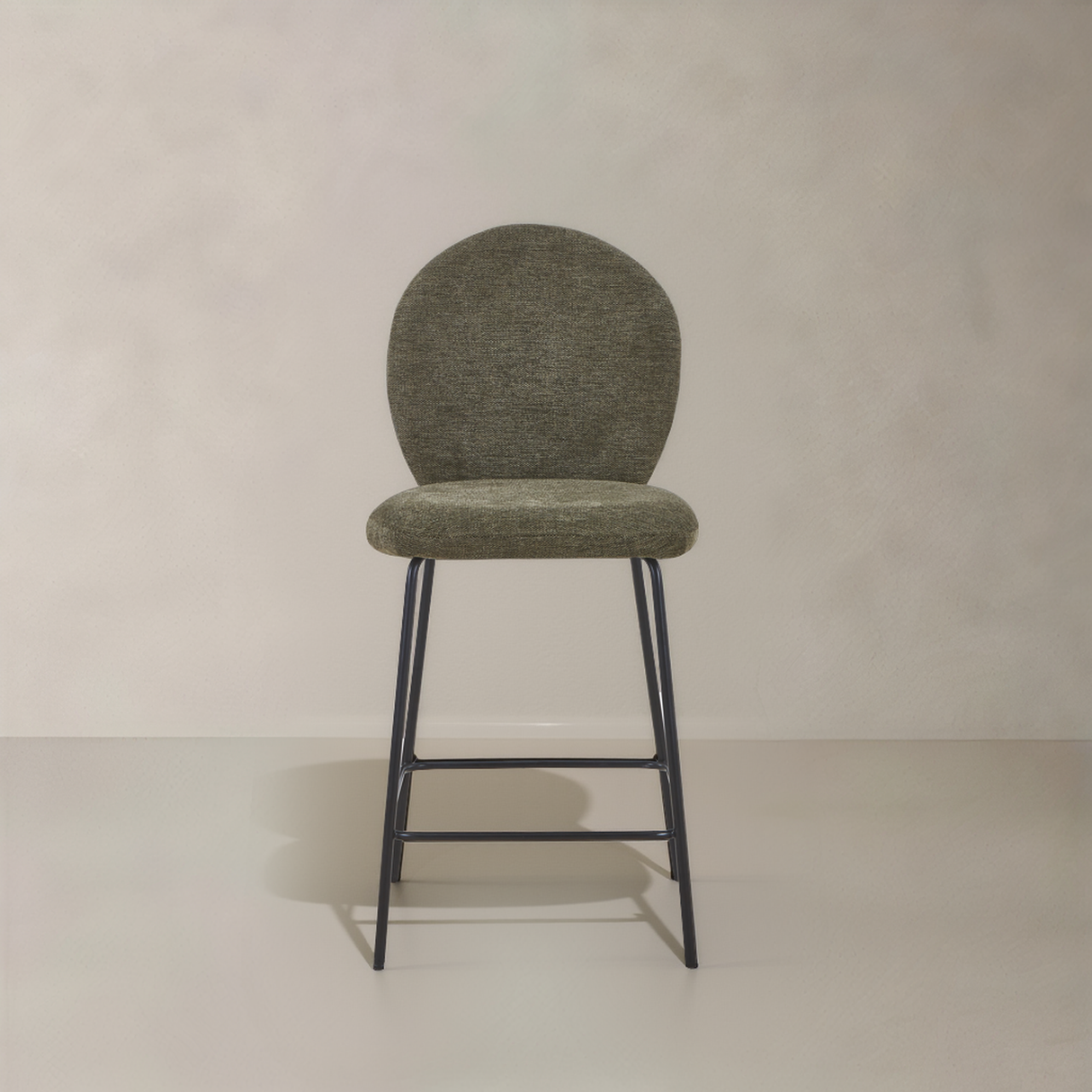 GRETA Fabric Counter Stool, Green, 65cm