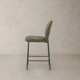 GRETA Fabric Counter Stool, Green, 65cm
