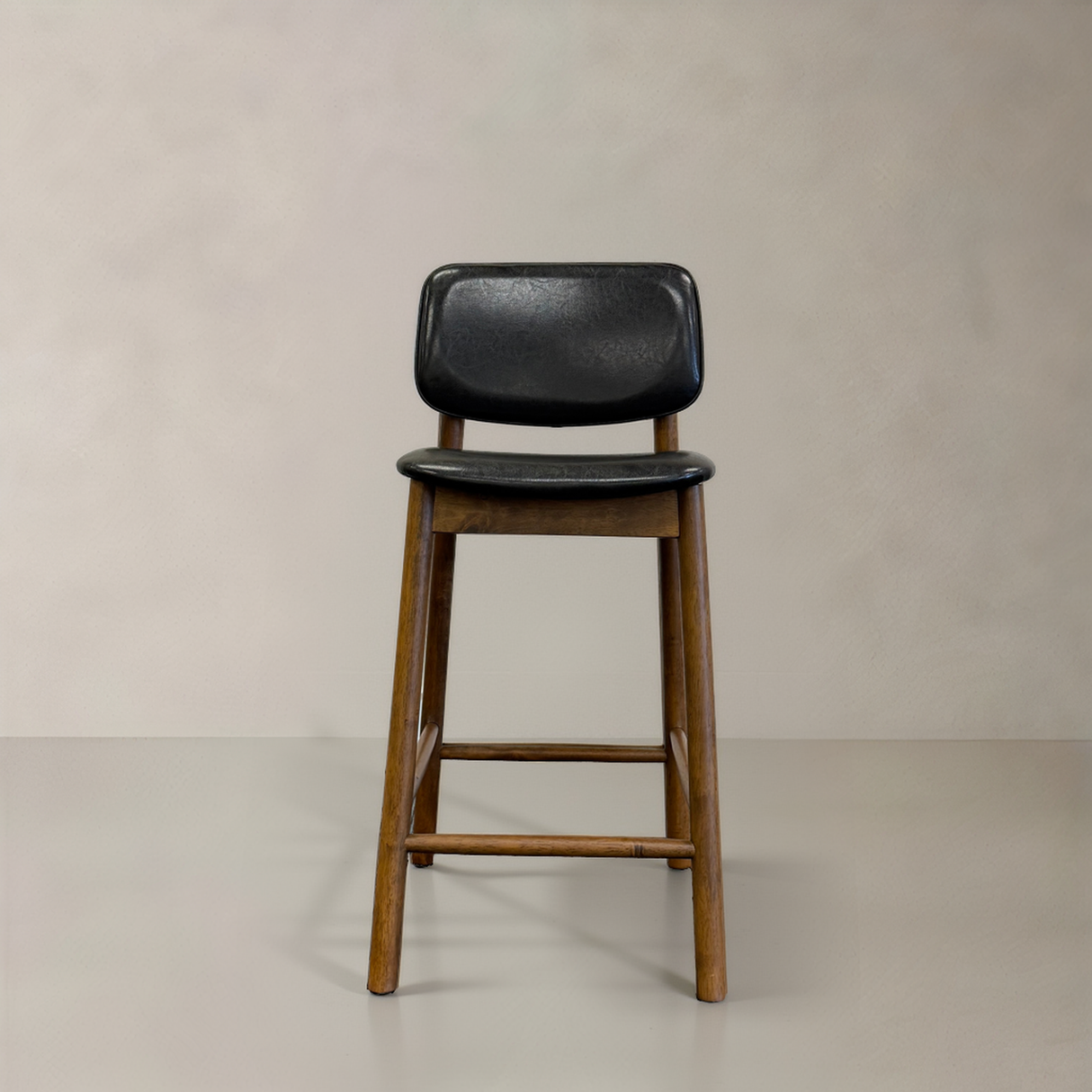 IVY Solid Wood Counter Stool, Black, 65cm