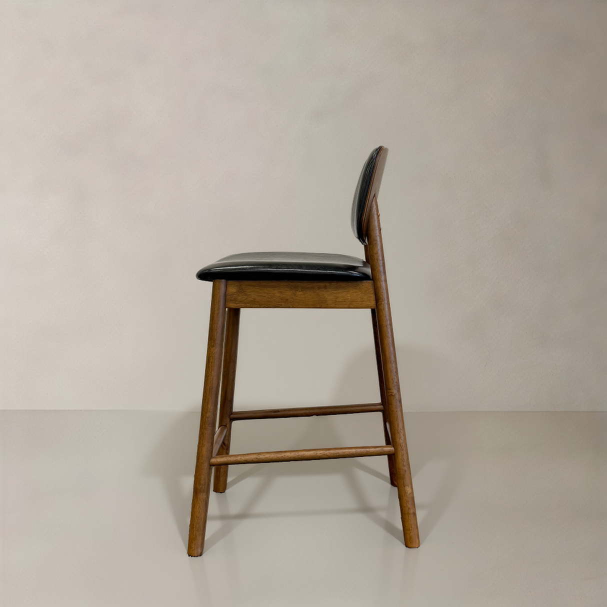 IVY Solid Wood Counter Stool, Black, 65cm