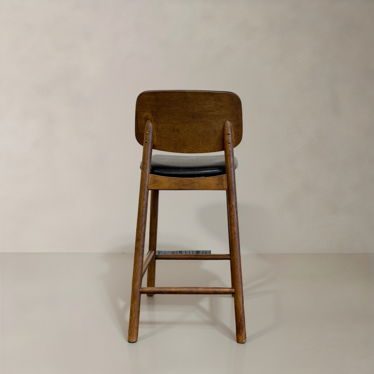 IVY Solid Wood Counter Stool, Black, 65cm