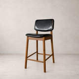 Ivy Solid Wood Counter Stool - Smoked Oak and Black