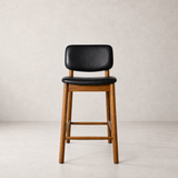 Ivy Solid Wood Counter Stool - Smoked Oak and Black