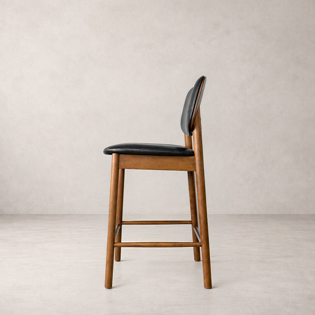 Ivy Solid Wood Counter Stool - Smoked Oak and Black
