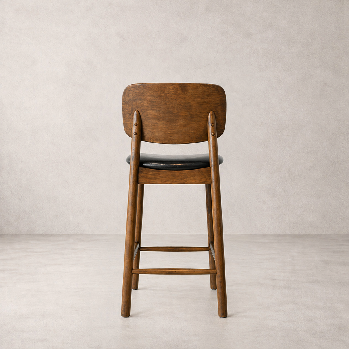 Ivy Solid Wood Counter Stool - Smoked Oak and Black