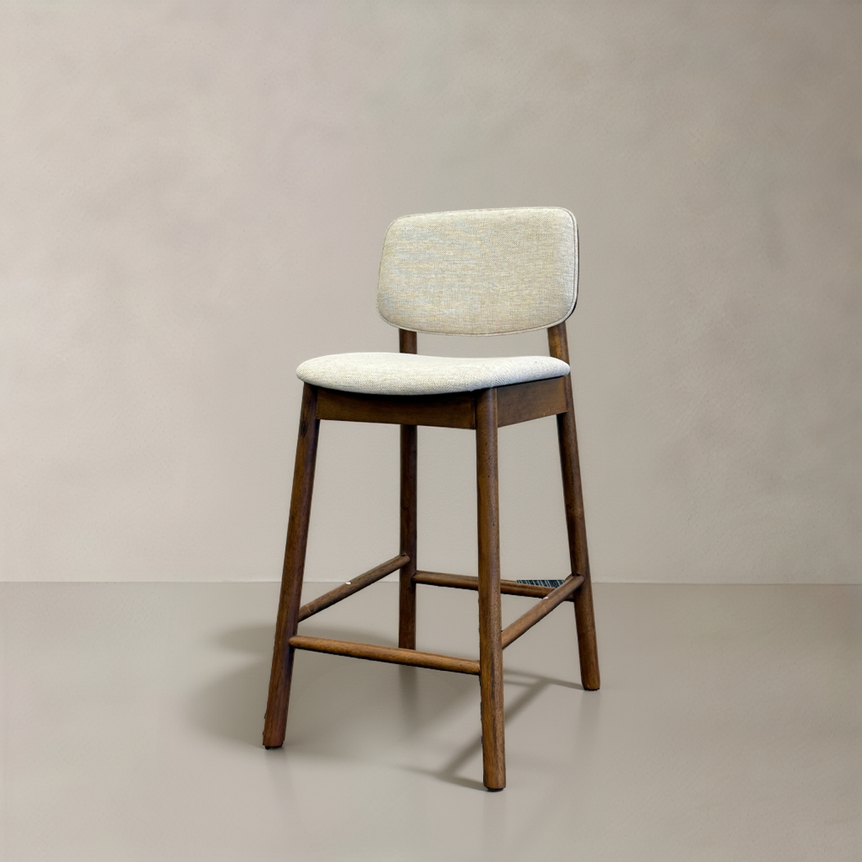 IVY Solid Wood Counter Stool, Cream, 65cm