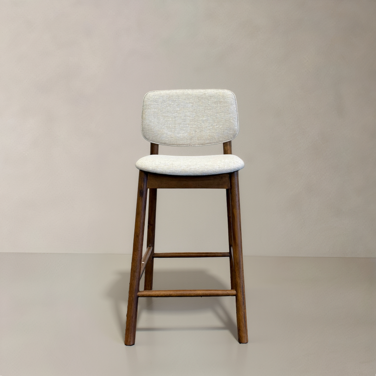 IVY Solid Wood Counter Stool, Cream, 65cm