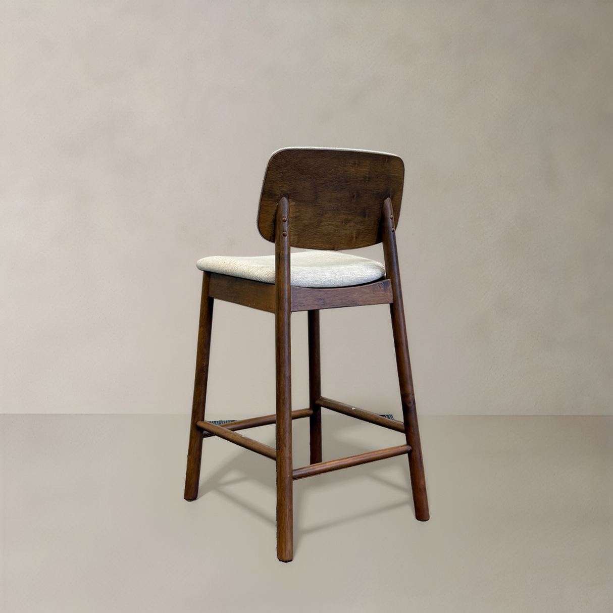 IVY Solid Wood Counter Stool, Cream, 65cm