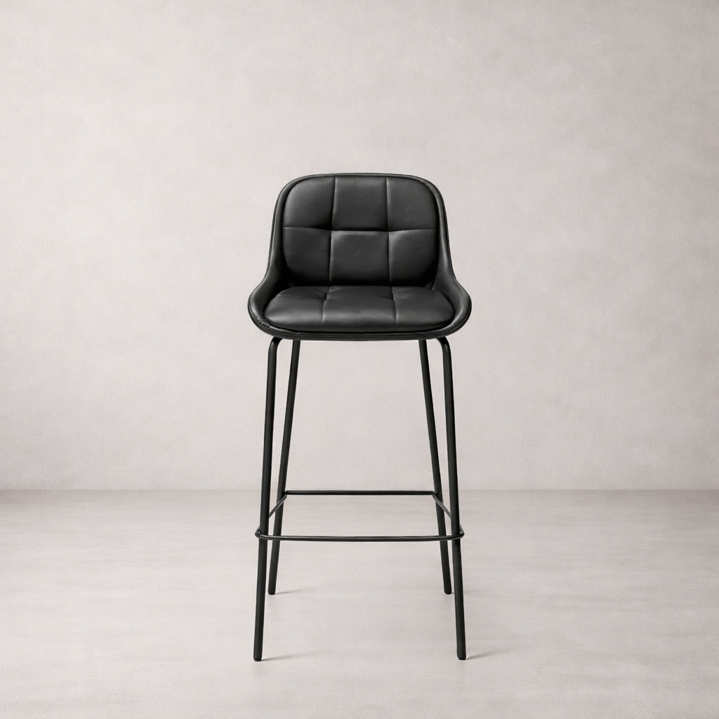 Petra Leather Counter Stool - Black