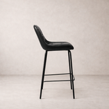Petra Leather Counter Stool - Black