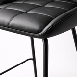Petra Leather Counter Stool - Black