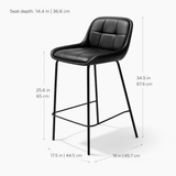 Petra Leather Counter Stool - Black