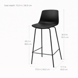 Agata Counter Stool - Black