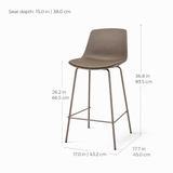 Agata Counter Stool - Desert Brown