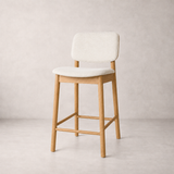 Ivy Solid Wood Counter Stool - Natural Oak and Heathered Ivory